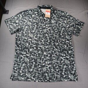 Nike Dri-Fit Tour Confetti Black Gray Polo Golf Shirt FD5939 Men's Large NWT